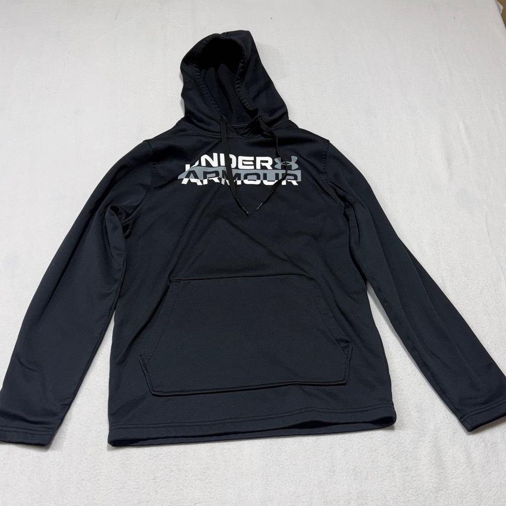 Under Armour Men's Black Hoodie with White Logo